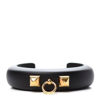Hermes Pearwood Medor Fine Cuff Bracelet M Black 1 of 6