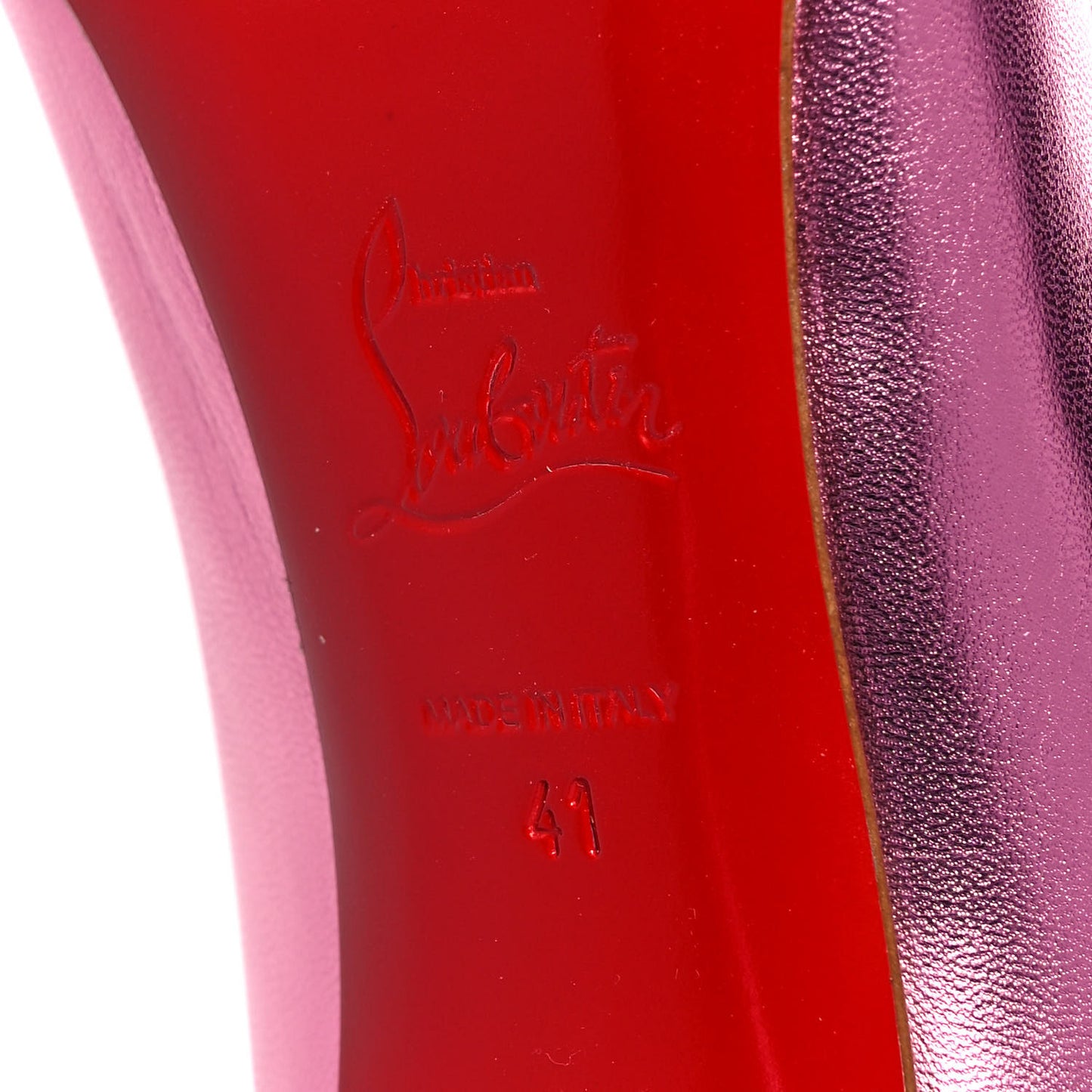 Metallic Calfskin Hot Chick 100 Pumps 41 Pink