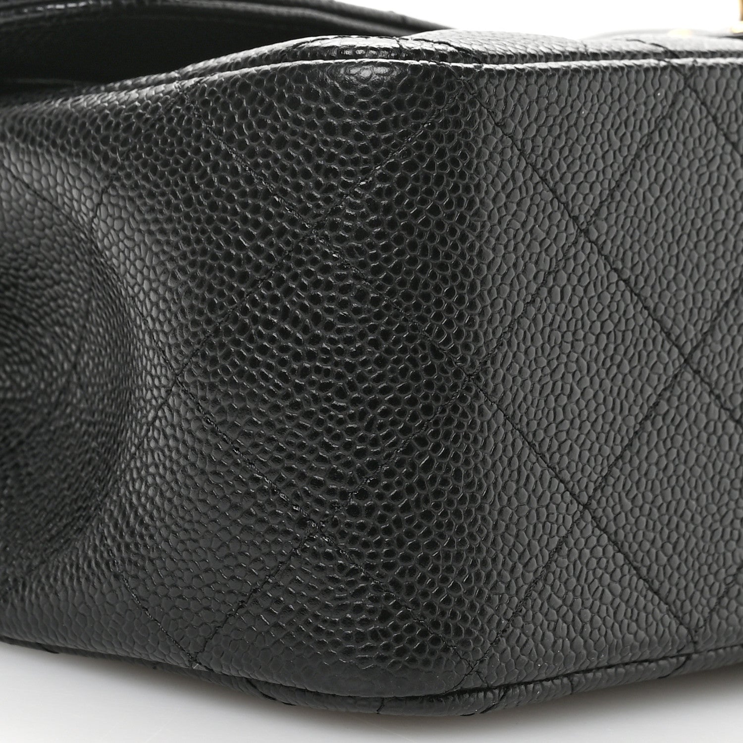 Chanel Caviar Quilted Jumbo Double Flap Black 9 of 12