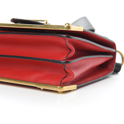 Prada City Calfskin Saffiano Cahier Bag Fuoco Black 9 of 9