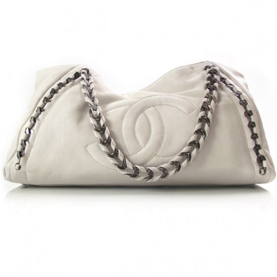 Chanel Leather Large Modern Chain Tote White 1 of 12
