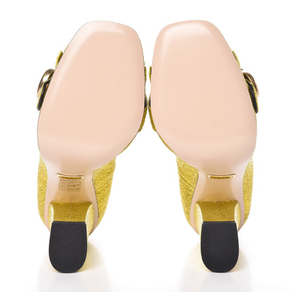 Gucci Galassia GG Marmont Fringe 105mm Loafer Pumps 34.5 Mimosa 5 of 8