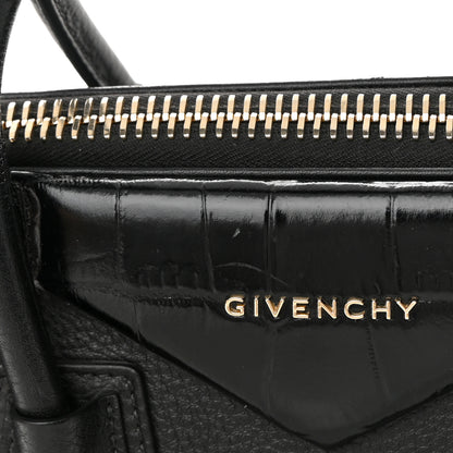 Givenchy Calfskin Crocodile Embossed Medium Antigona Black 15 of 16