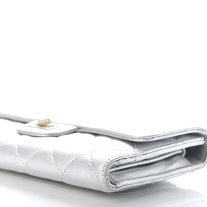 Chanel Metallic Lambskin Quilted Reissue Wallet Silver 7 of 11