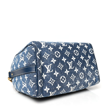 Louis Vuitton Monogram Jacquard Denim Speedy Bandouliere 25 Bleu 4 of 13