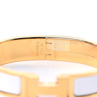 Hermes Enamel Narrow Clic Clac H Bracelet PM White 5 of 6