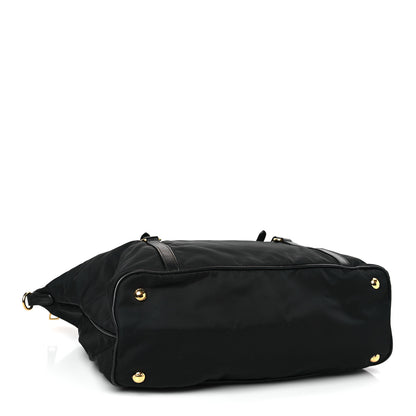 Prada Saffiano Tessuto Nylon Shopping Tote Black 4 of 8
