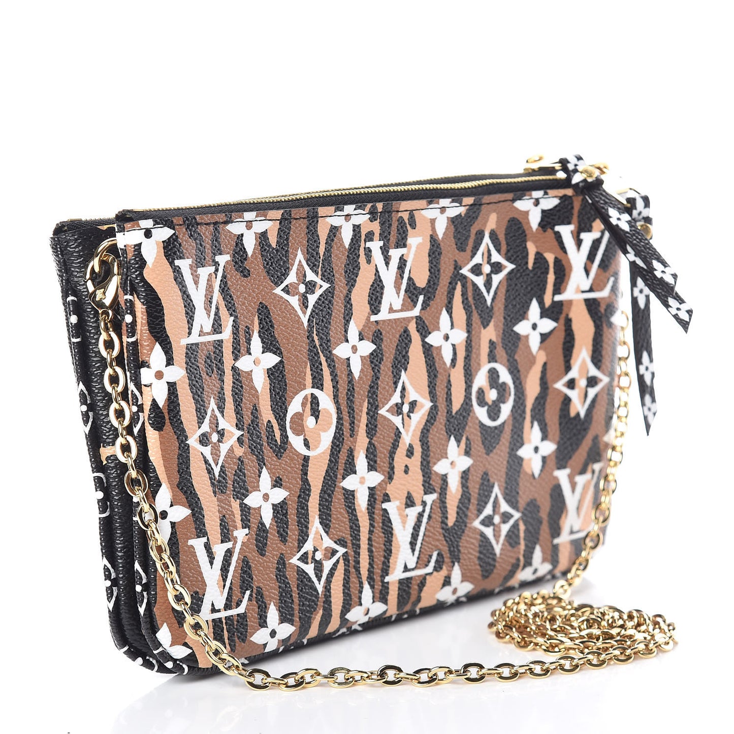 Monogram Giant Jungle Pochette Double Zip Black
