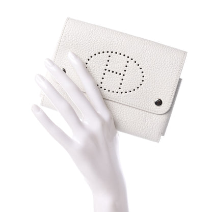 Hermes Taurillon Clemence Mises et Relances Playing Cards Holder White 2 of 7