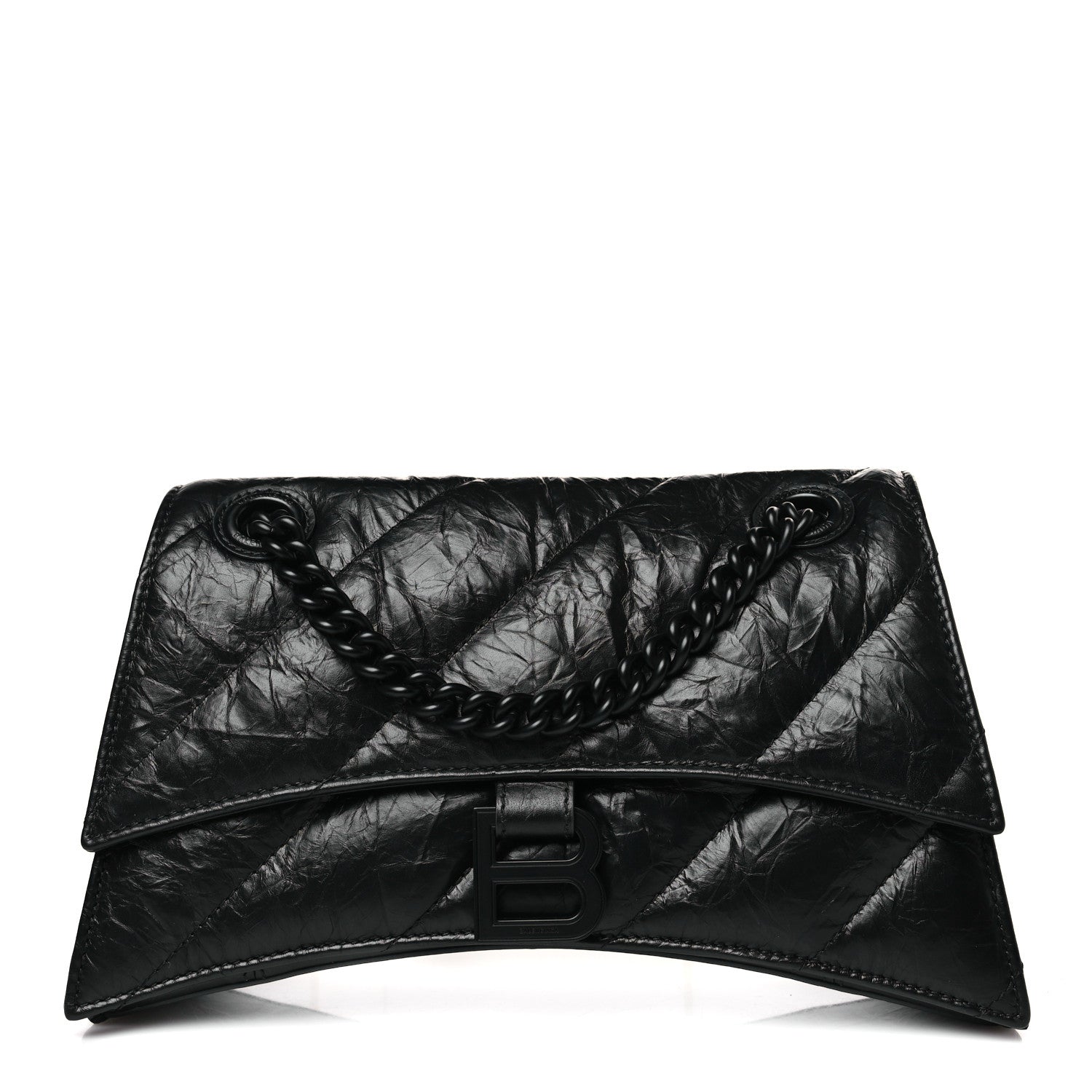 Balenciaga Crushed Calfskin Quilted Matte Black Hardware Small Crush Chain Bag Black 1 of 9