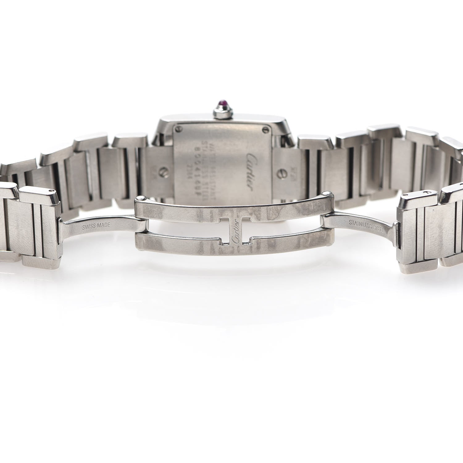 Cartier Stainless Steel Pink Mother of Pearl 20mm Tank Francaise Quartz Watch 7 of 7