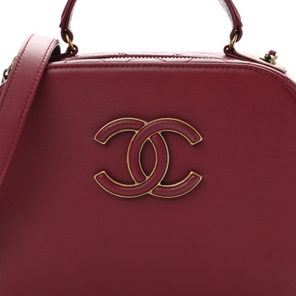 Chanel Shiny Calfskin Goatskin Quilted Small Coco Curve Vanity Burgundy 7 of 9