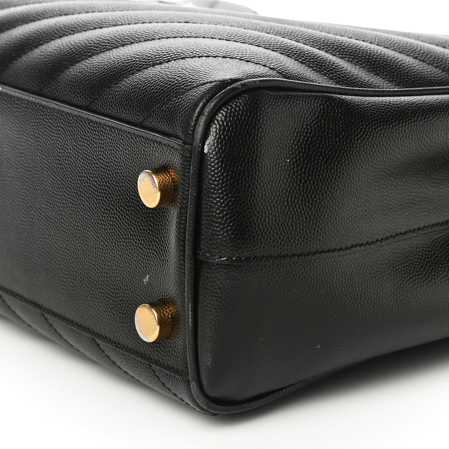 Grain De Poudre Matelasse Chevron Monogram Shopping Bag Black