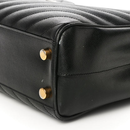 Saint Laurent Grain De Poudre Matelasse Chevron Monogram Shopping Bag Black 10 of 13
