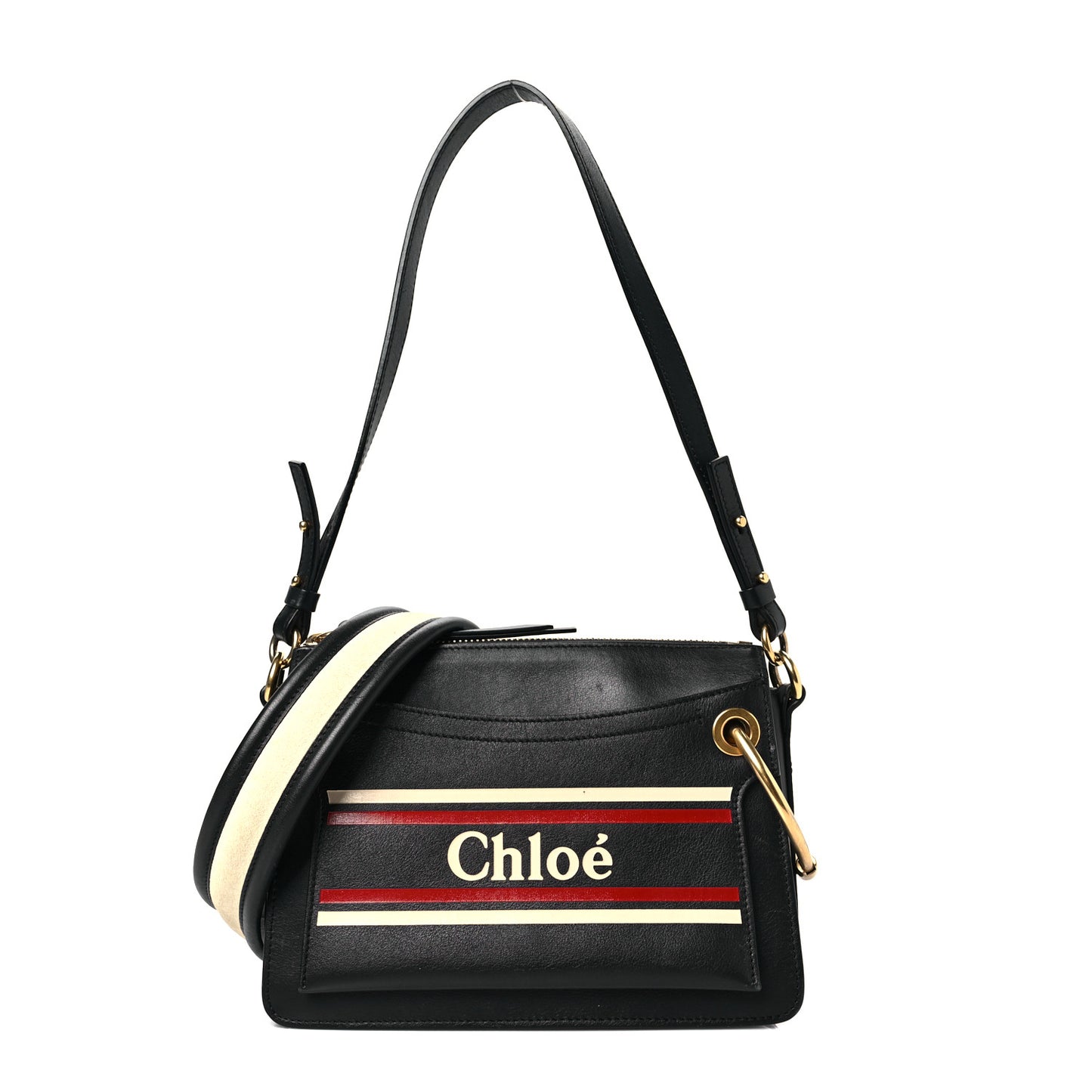 Smooth Calfskin Logo Small Roy Bag Full Blue