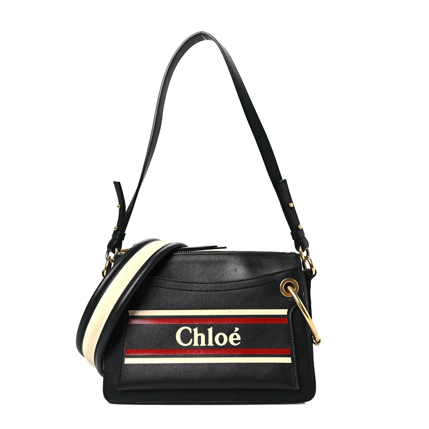 Chloe Smooth Calfskin Logo Small Roy Bag Full Blue 1 of 8