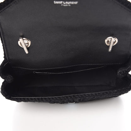 Saint Laurent Suede Calfskin Macrame Baby Chain Bag Black 5 of 9