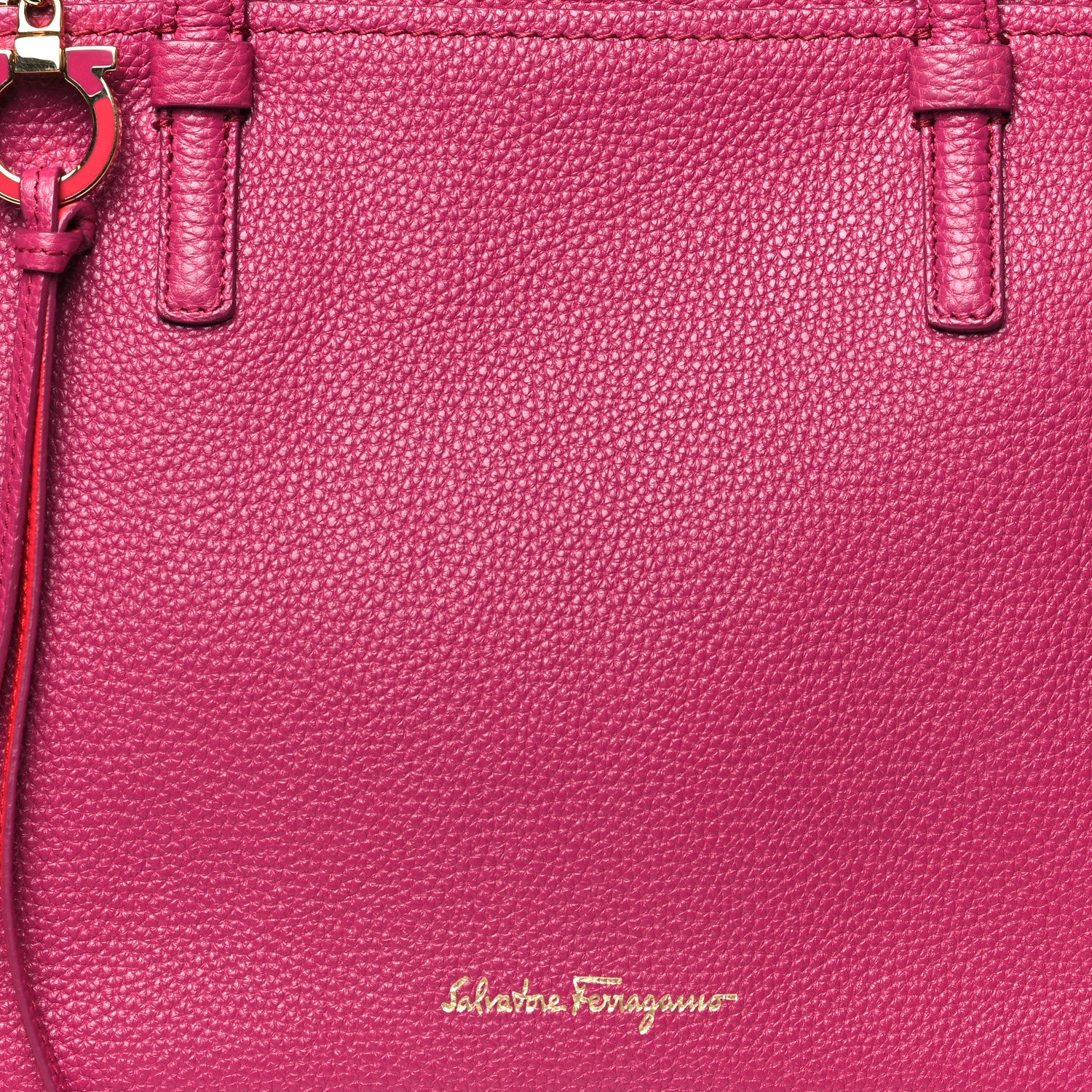 Salvatore Ferragamo Calfskin Double Handle Medium Amy Tote Sangria Pamplona 7 of 11