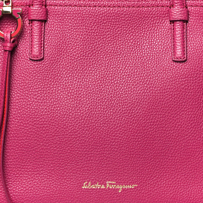 Salvatore Ferragamo Calfskin Double Handle Medium Amy Tote Sangria Pamplona 7 of 11