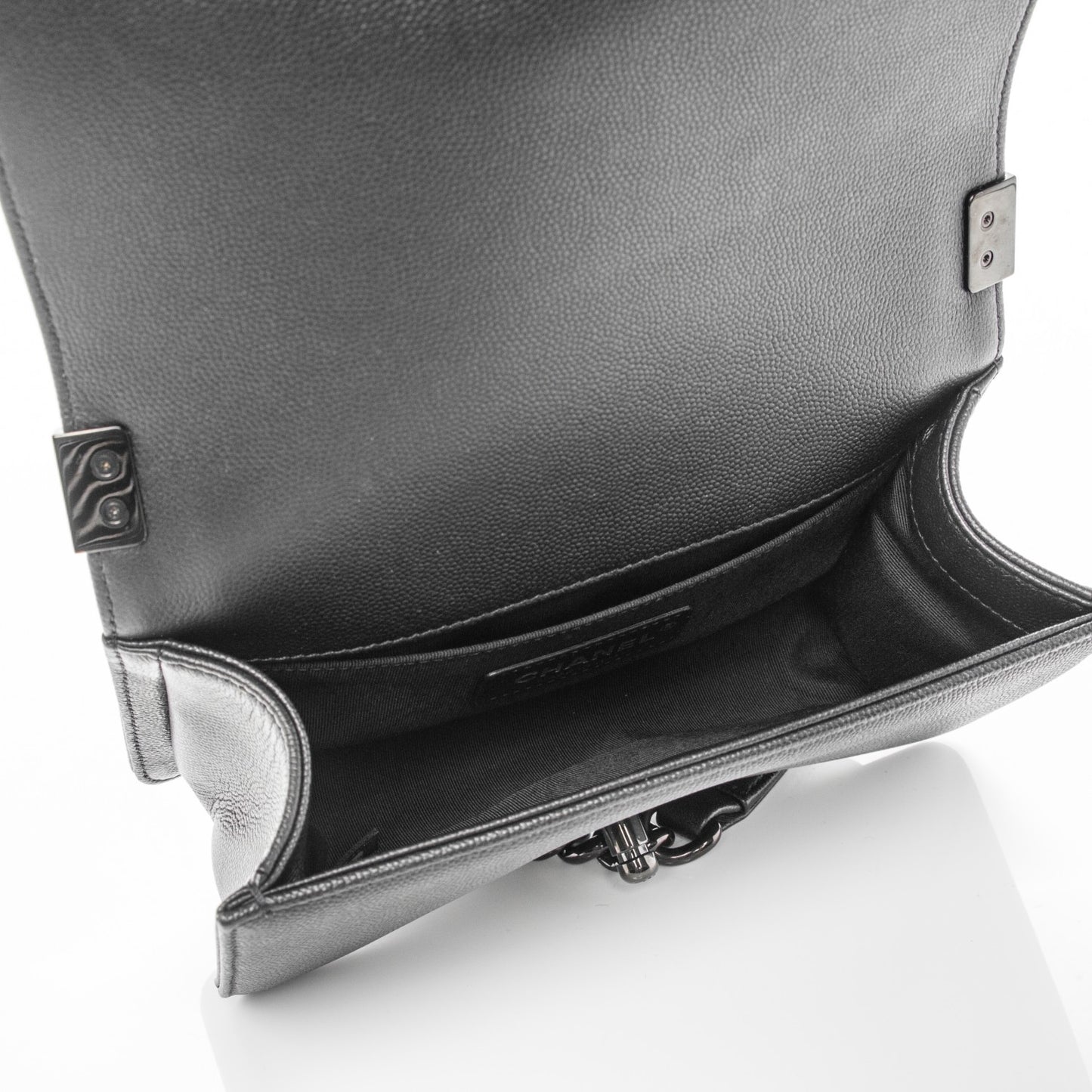 Caviar Quilted Small Boy Flap Black