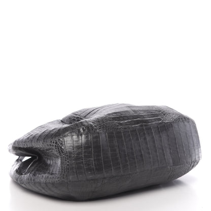 Nancy Gonzalez Crocodile Hobo Grey 4 of 10