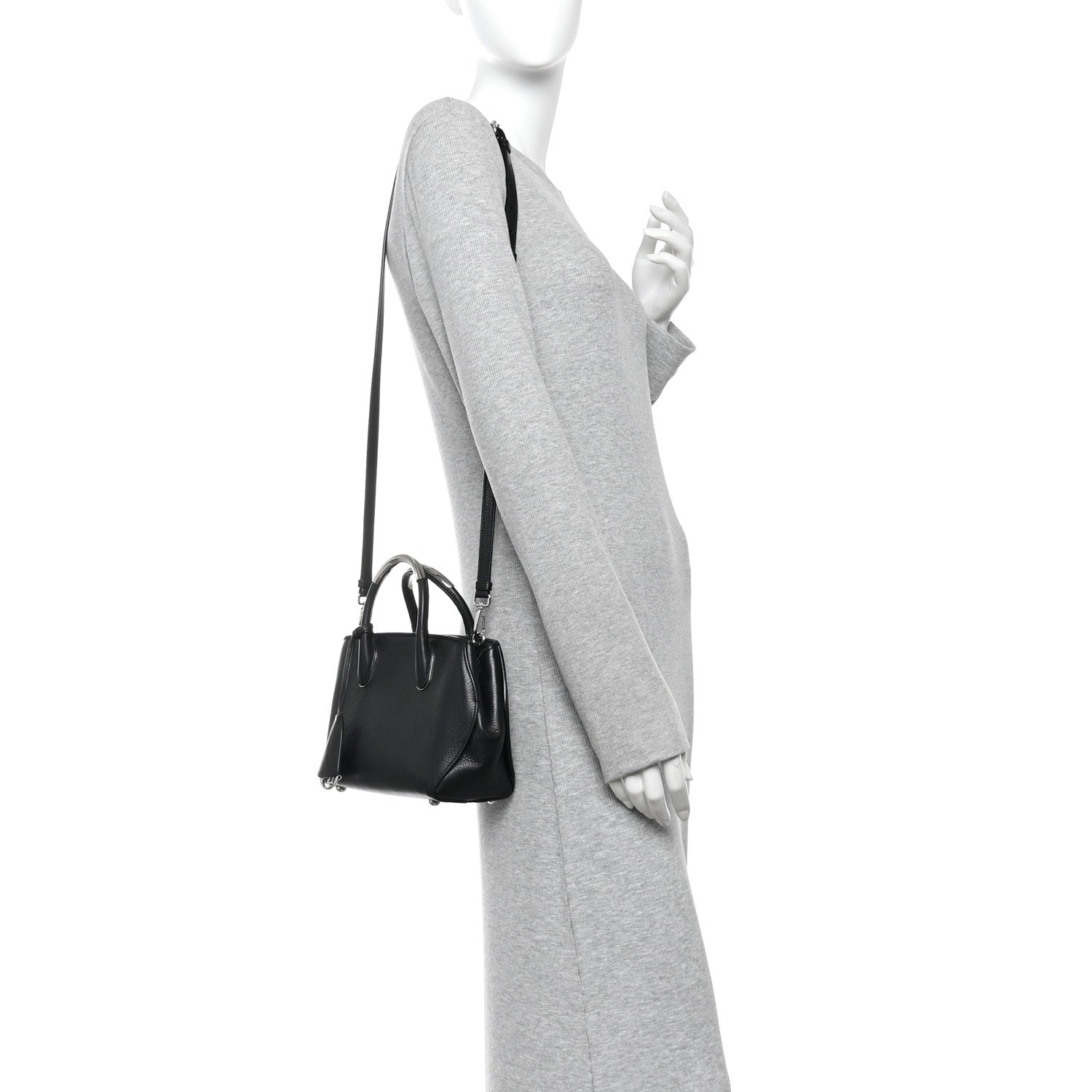 Christian Dior Grained Calfskin Small Open Bar Tote Black 2 of 11