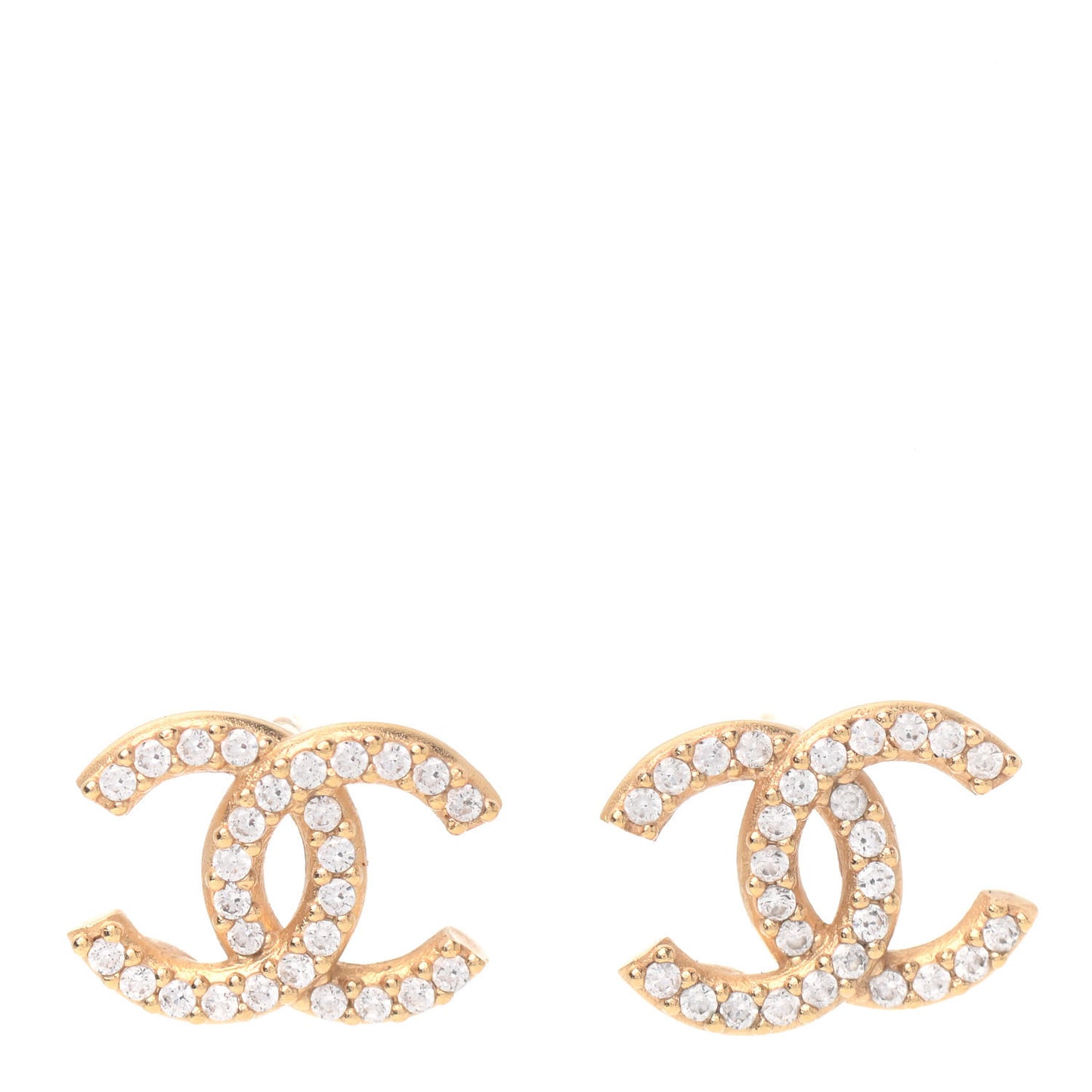 Crystal CC Earrings Gold