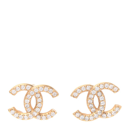 Chanel Crystal CC Earrings Gold 1 of 4