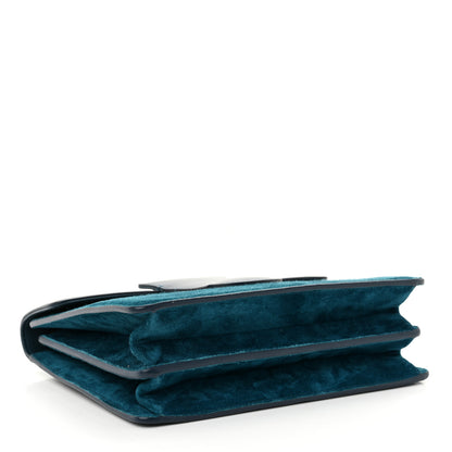 Salvatore Ferragamo Calfskin Suede Thalia Flap Shoulder Bag Blue 4 of 12
