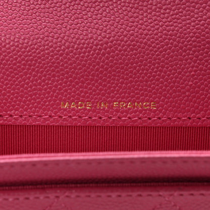 Chanel Caviar Quilted Flap Card Holder Wallet Pink 7 of 9