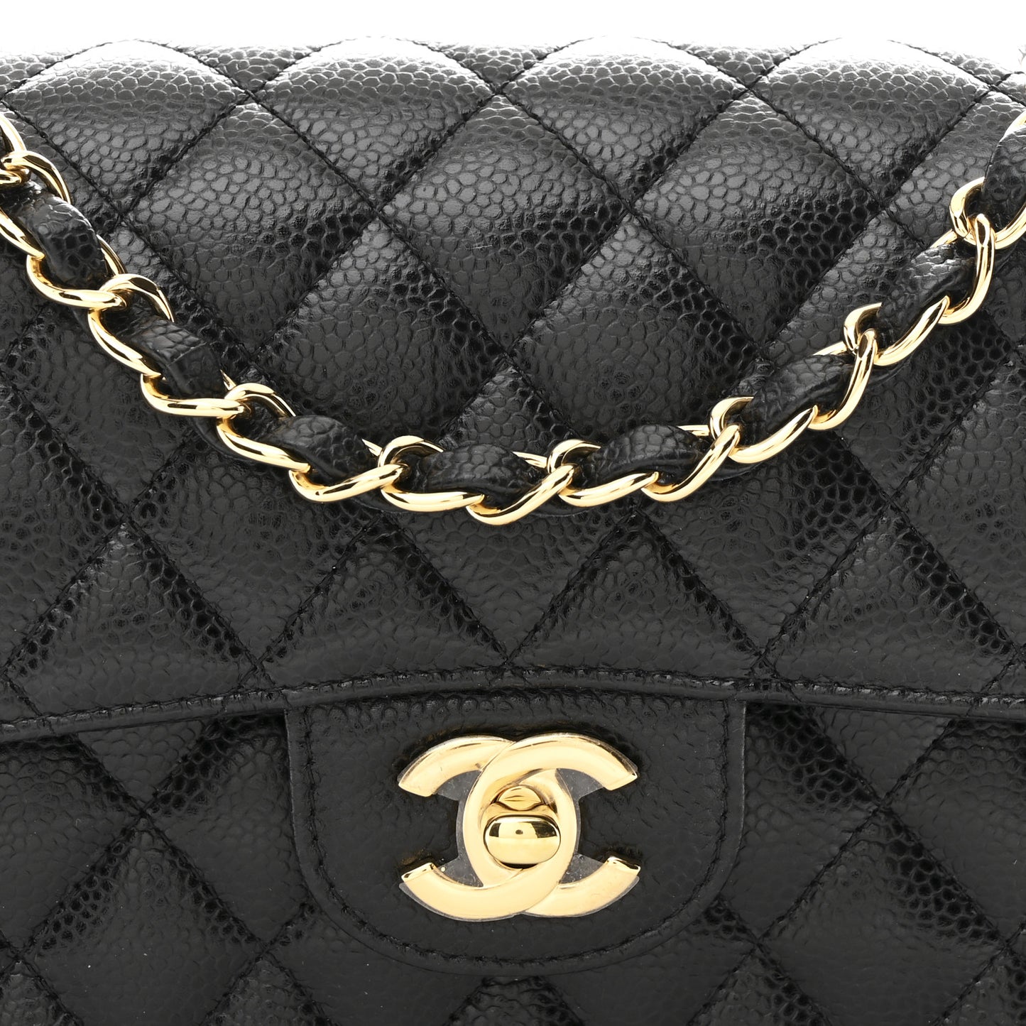 Caviar Quilted Small Double Flap Black