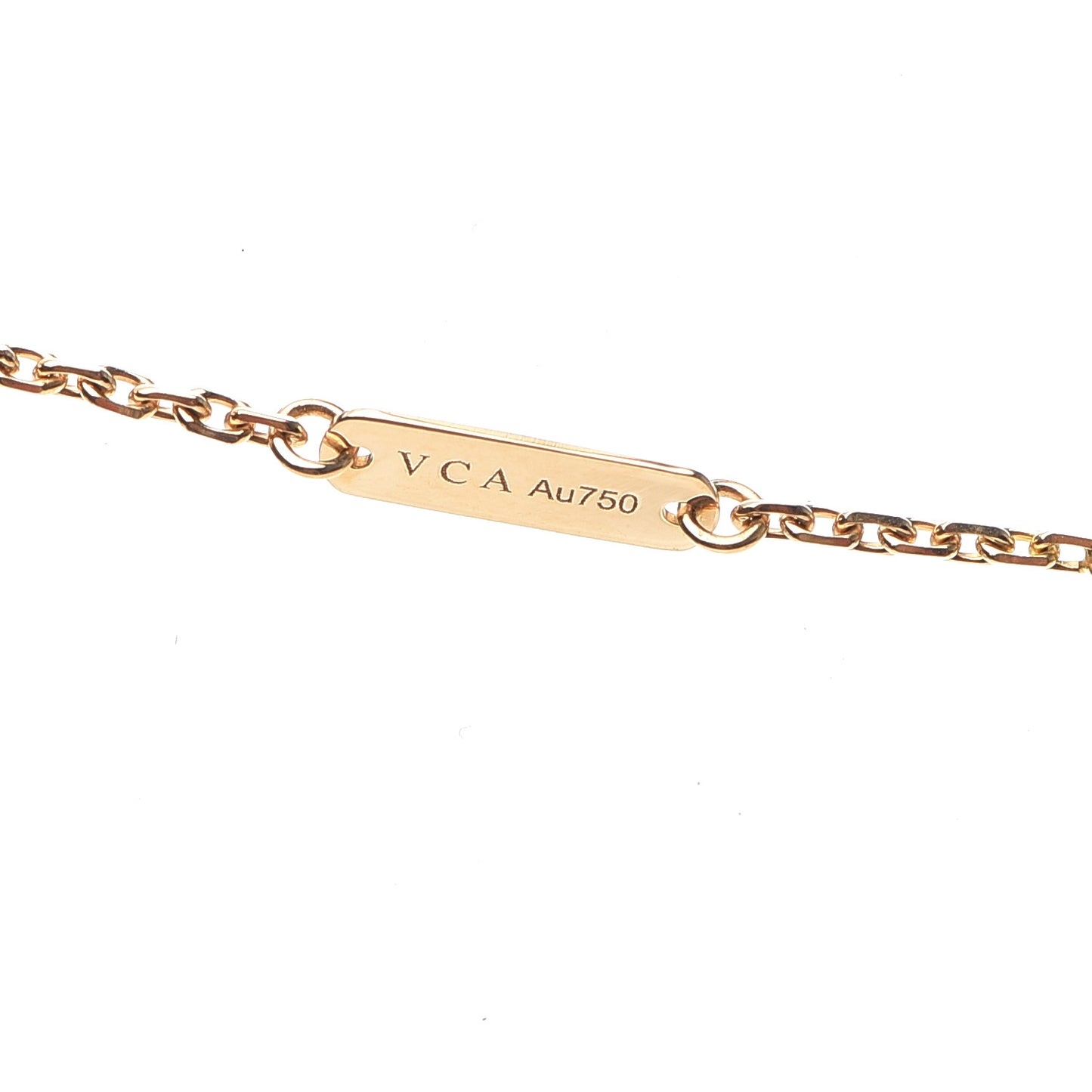 18K Yellow Gold Carnelian Vintage Alhambra Pendant Necklace