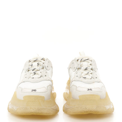 Balenciaga Fabric Mesh Clear Sole Womens Triple S Sneakers 36 White 3 of 9