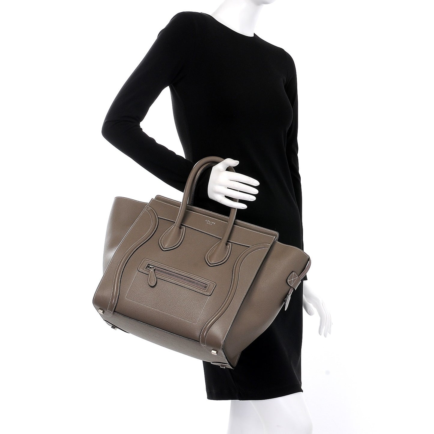 Drummed Calfskin Mini Luggage Souris