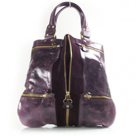 Jimmy Choo Patent Suede Monna /L Tote Purple 1 of 9
