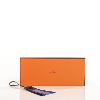 Hermes Hunter Cowhide Milo Lambskin Paddock Flot Bag Charm Bleu Lin Bleu Electric Black 4 of 5