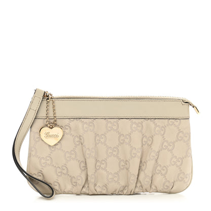 Gucci Guccissima Heart Wristlet Off White 1 of 7