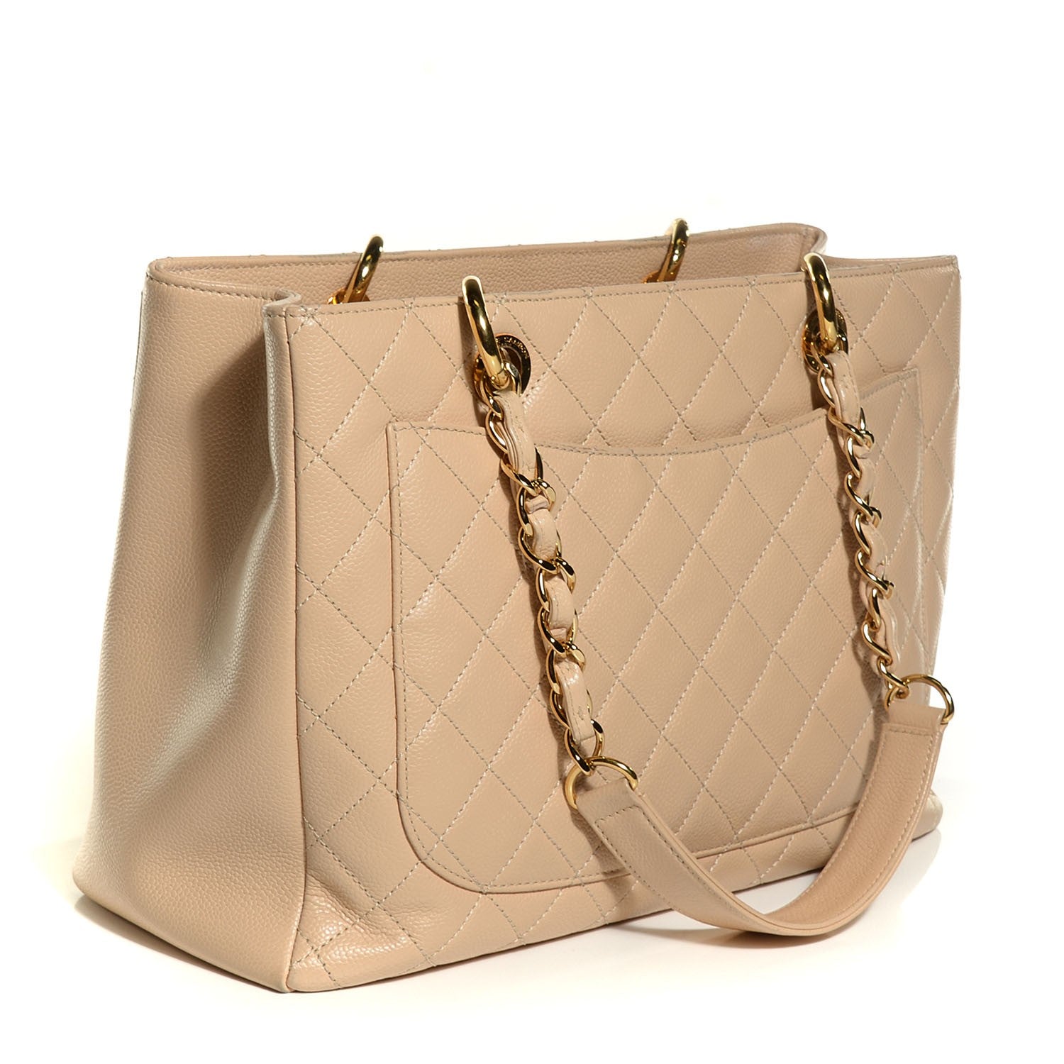 Chanel Caviar Quilted Grand Shopping Tote GST Beige Clair 3 of 7