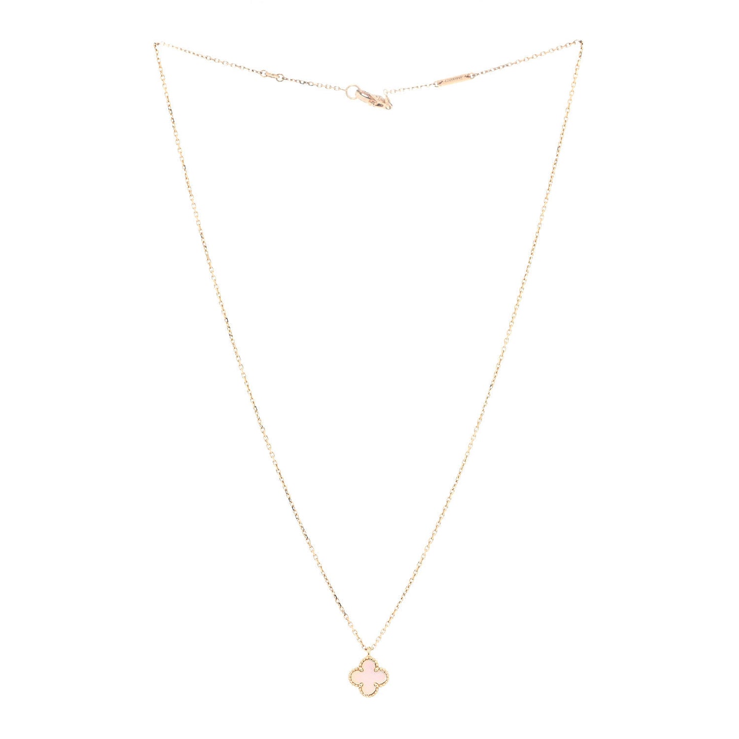 18K Yellow Gold Mother of Pearl Sweet Alhambra Pendant Necklace