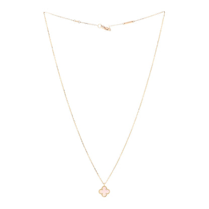 Van Cleef & Arpels 18K Yellow Gold Mother of Pearl Sweet Alhambra Pendant Necklace 2 of 7