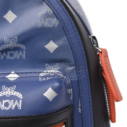 MCM Visetos Reflective Nylon Small Resnick Backpack Blue 7 of 12