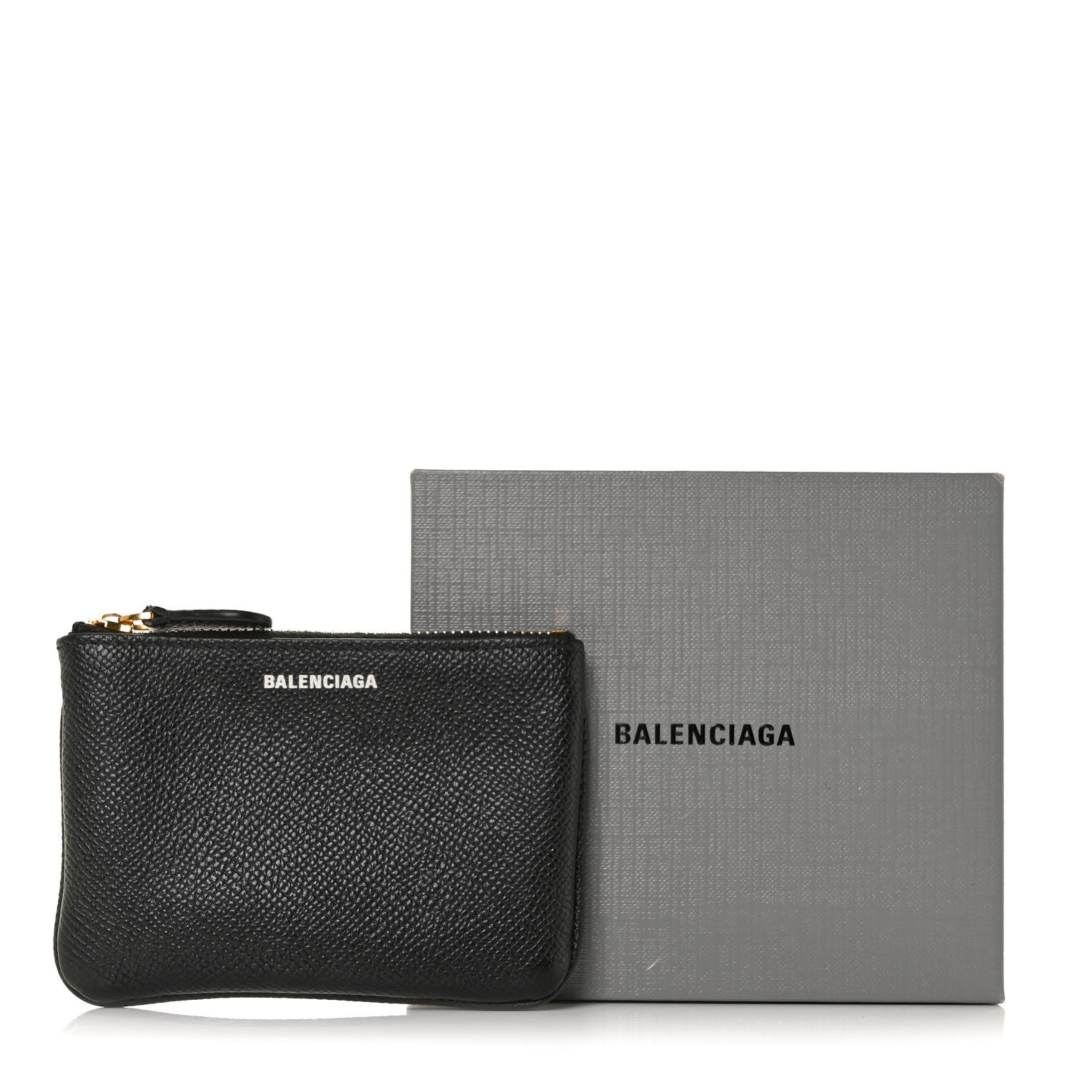 Balenciaga Grained Calfskin Coin Card Holder Black 9 of 9