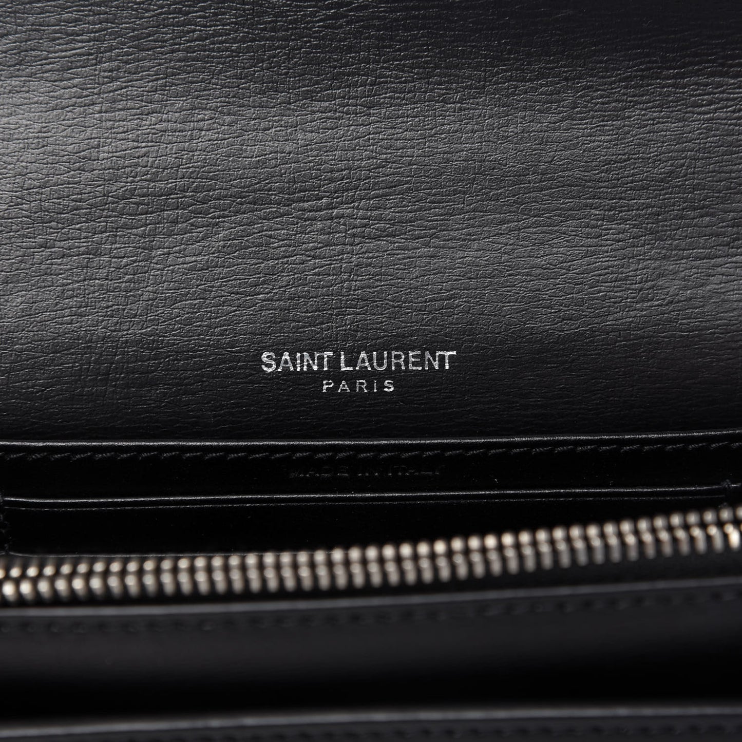 Calfskin Monogram Sunset Chain Wallet Black