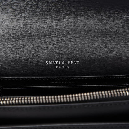 Saint Laurent Calfskin Monogram Sunset Chain Wallet Black 9 of 10