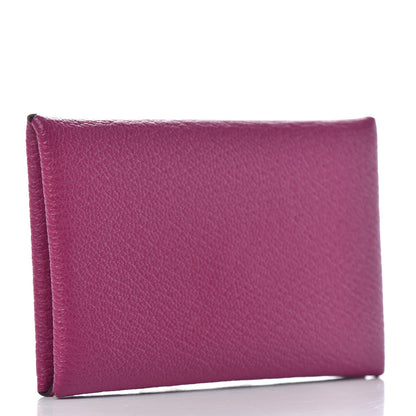 Hermes Chevre Mysore Calvi Card Case Rose Pourpre 3 of 6