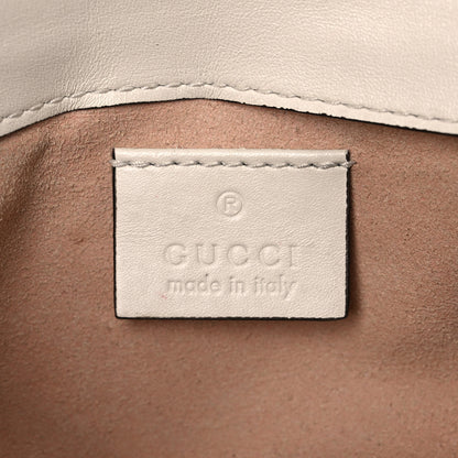 Gucci Calfskin Matelasse Super Mini GG Marmont Shoulder Bag White 6 of 19