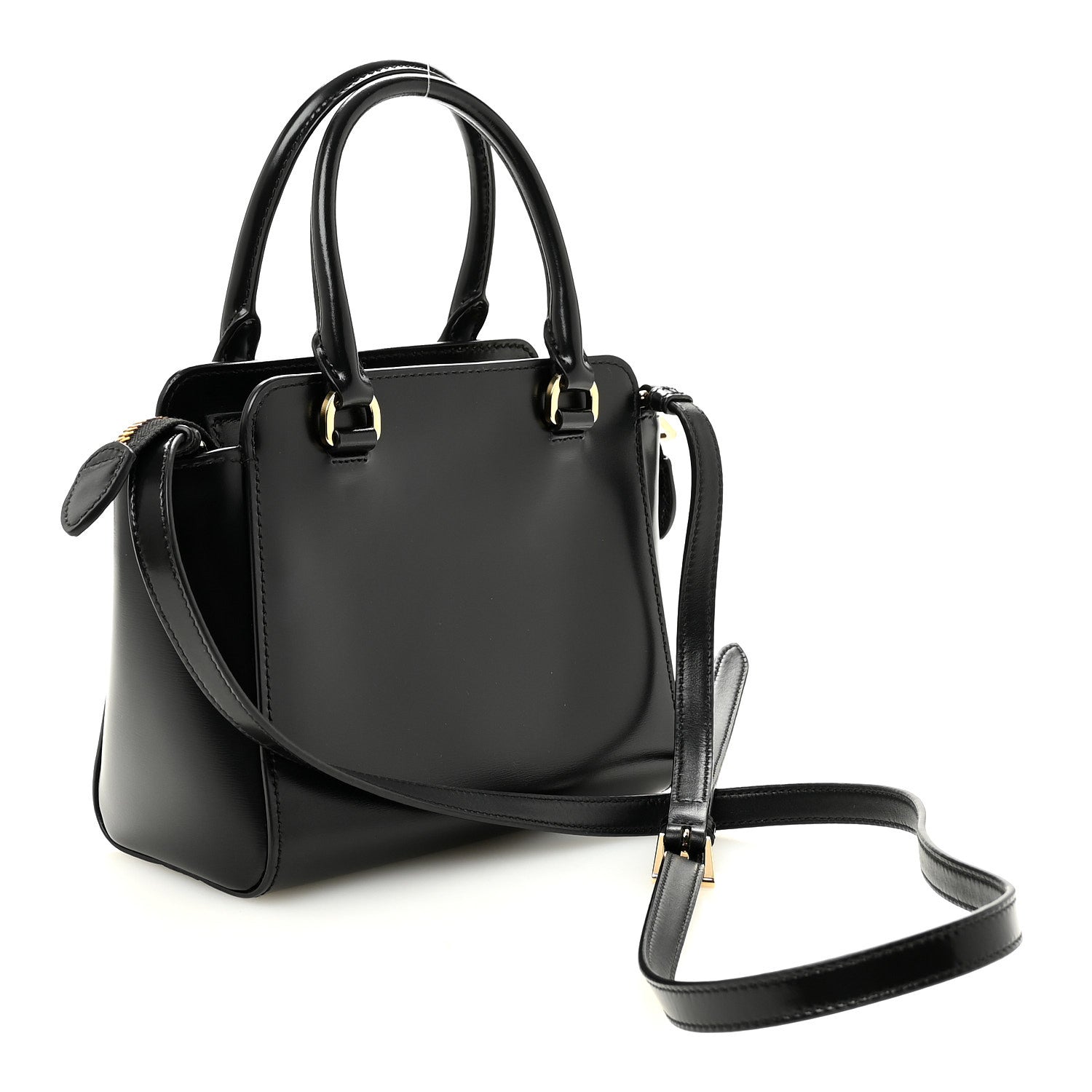 Prada Spazzolato Mini Zippered Tote Black 3 of 9