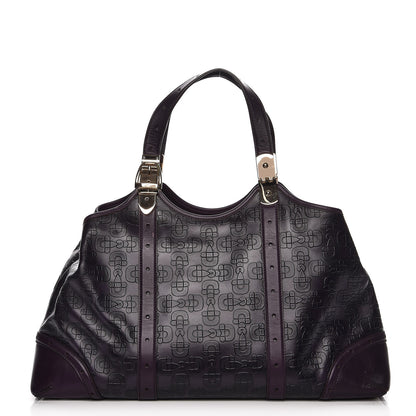 Gucci Calfskin Horsebit Embossed Large Glam Shoulder Bag Purple 1 of 12