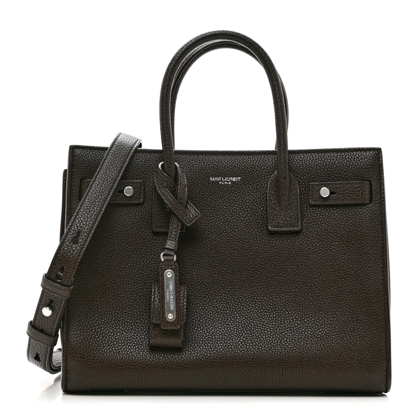 Grained Calfskin Baby Sac De Jour Souple Dark Brown