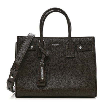 Saint Laurent Grained Calfskin Baby Sac De Jour Souple Dark Brown 1 of 8